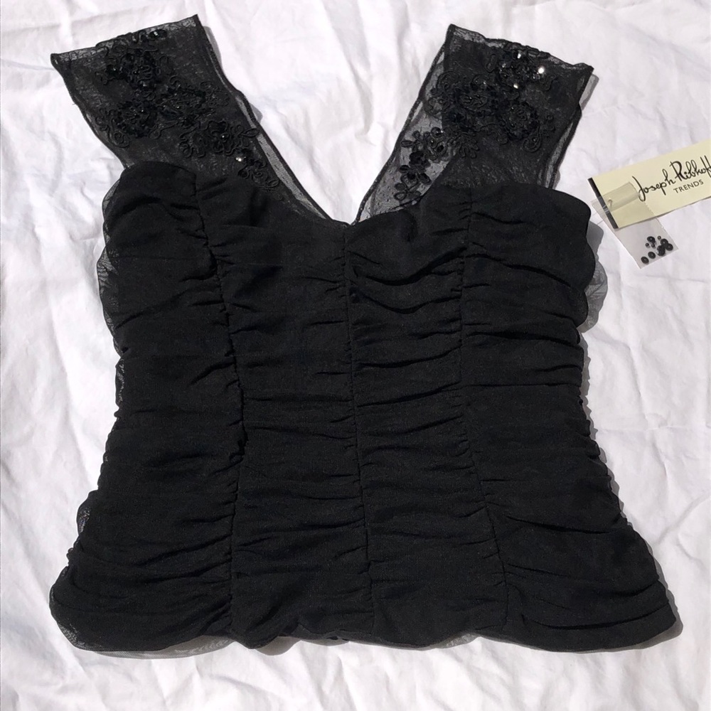 Vintage Ruche/Embellished Top